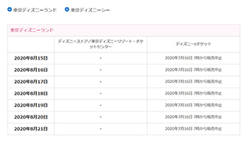 ディズニーランド シー Eチケット 販売中止 の表示 n R