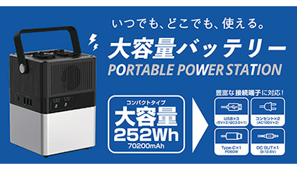FUGU ポータブル電源（容量70200mAh）車中泊 FG-PS001 災害時も役立つ大容量ポータブル電源、FUGU INNOVATIONSの高機能モデル