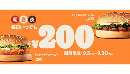 バーガーキングの人気メニューが期間限定で200円！　対象のバーガーは？