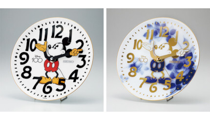 セイコー「ディズニー創立100周年」限定の絵皿時計、ミッキー