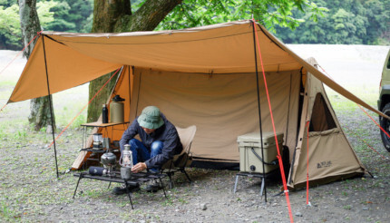 秋キャンプのテント近くで「焚き火」を楽しめる「TCパップテント ソロ