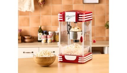 気分は映画館の売店 レトロデザインのポップコーンメーカー 簡単操作で