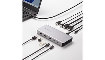 USB Type-Cケーブル1本で2画面の4K映像を同時出力できる