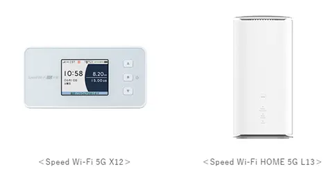 Speed Wi-Fi 5G X12とSpeed Wi-Fi HOME 5G L13の写真
