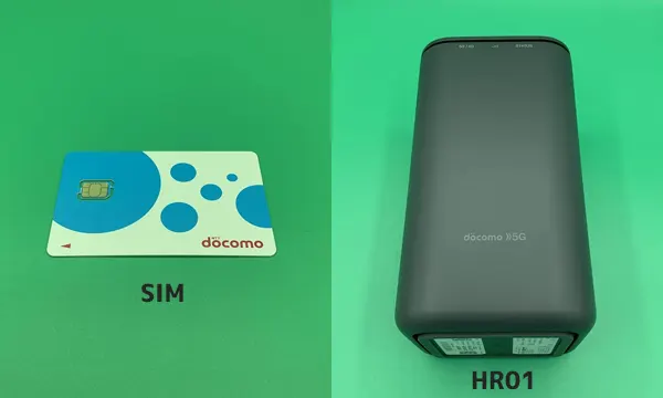 home 5GのSIMと本体（HR01）の写真