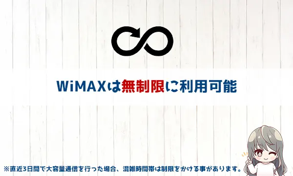 WiMAXは無制限に利用可能
