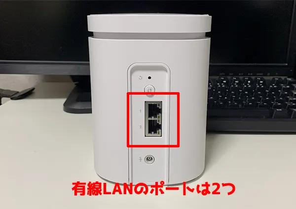 Rakuten Turbo 5Gの有線LANのポートの写真